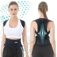 猫背サポーター 背中サポーター矯正ベルトストレッチサポーター 背筋姿勢姿勢　L