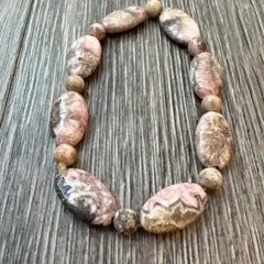 天然石 ピンク ブラウン ブレスレット