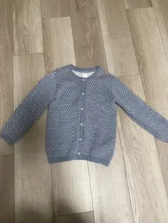 H&M グレー ドット柄 長袖カーディガン