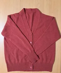無印良品 洗えるウールミドルゲージ Ｖネックカーディガン レッド Lサイズ