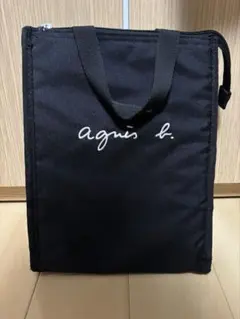 agnès b. 黒 ジッパー付きエコバッグ