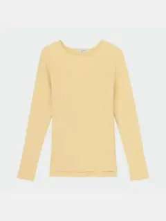 PLST リブボートネックセーター　イエロー　Mサイズ