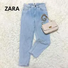 ZARAザラ◆ ハイウエストテーパードデニムパンツ　美脚　大人ジーンズ