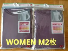 UNIQLOヒートテック　クルーネックT(長袖)レディースM パープル2枚セット