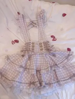 LIZLISA はしごリボンギンガムティアードスカパン ピンク