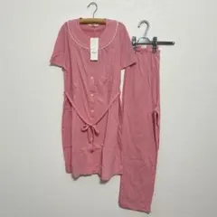 新品 M〜L ママの声から生まれたマタニティパジャマ 授乳しやすい 無地 ピンク