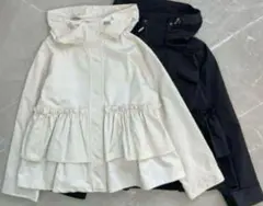 【匿名配送】しまむらペプラムフリル切替マウンテンパーカー新品タグつきアイボリーM