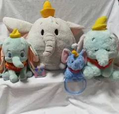 ✩ダンボぬいぐるみ✩超超BIG&ちびーずM&タオル掛　etc. ５点まとめ売り