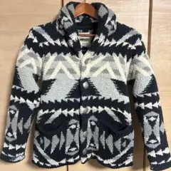 Retro Engine フリースボアジャケット ネイビー/グレーM 銀ボタン