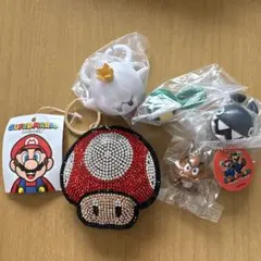 スーパーマリオ　キーホルダー　リング　セット