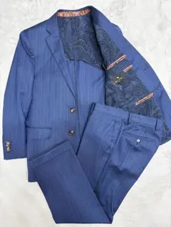 ETRO セットアップ スーツ ネイビーストライプ 46サイズ 柄裏地 希少