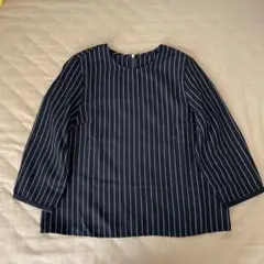 【ロペピクニック】ネイビー ストライプ 七分袖ブラウス