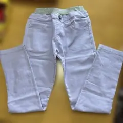 薄紫 ゴムウエスト 長ズボン