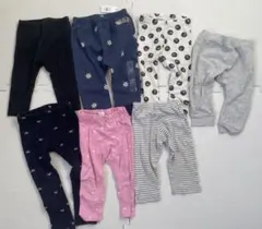 ベビー服 パンツ 7点セット 95cm以下 ピンク、水玉　ボーダー