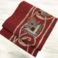 O-422 名古屋帯 名古屋仕立て 紬 八寸 着物