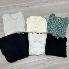 オフィスカジュアル 6点まとめ売り　ブラウス　ワンピース　トップス　黒　白　春夏