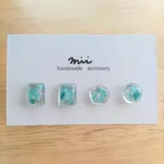 No.184 ドライフラワー スターフラワー ピアス 小ぶり 樹脂