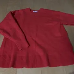 赤 クルーネック 長袖ニットセーター　SLOBE IENA