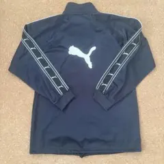 【人気色】PUMA ジャージ　トラックジャケット　ブラック　両面刺繍〈0054〉