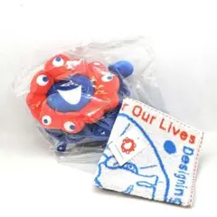 新品 ミャクミャク 寝そべり マスコット ぬいぐるみ 3等 ハンドタオル付