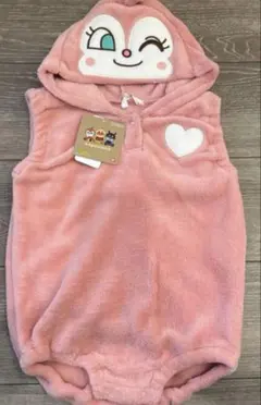 ドキンちゃん コスプレ　フード付きピンク着ぐるみ 80-90cm