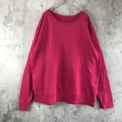 Y3514古着　トレーナー　スウェット　ピンク　無地　90s Y2K