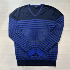 Paul Smith ネイビー/ブルー ストライプ セーター M