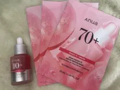 アヌア ナイアシンアミド美容液、桃のパック1枚入り×3