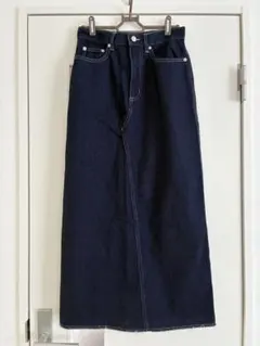 本日限定‼️GeeRA ジーラ 新品 バックスリットデニムロングスカート ネイビー