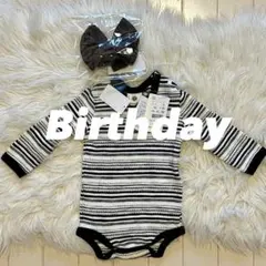 birthdaySolberryJamベビーロンパース70ヘアバンド セット新品