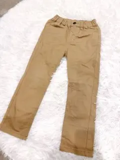 【美品】GU ベージュ ロングパンツ 110