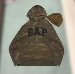 OLD GAP 迷彩パーカー& y2kニット帽cotton100% 着画　セット