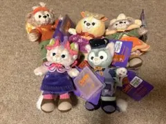 香港ディズニーランド　ダッフィー&フレンズ　ぬいぐるみキーチェーン5種ハロウィン