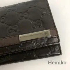 GUCCI グッチ シマレザー 長財布 GG柄 ブラック 二つ折り