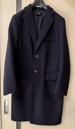 UNIQLO +J ウールブレンドチェスターコート　ネイビーM