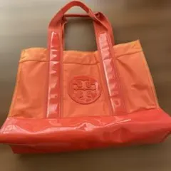 TORY BURCH トートバッグ ピンク ナイロン パテントレザー - メルカリ