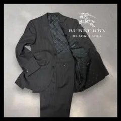【美品】BURBERRY BLACK LABEL ストライプ セットアップ 黒
