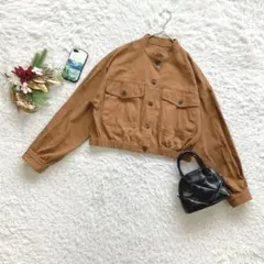 フリーズマート ショートブルゾン F コットン100% キャメル カジュアル 茶