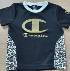 Champion 黒 レオパード柄 Tシャツ　100cm