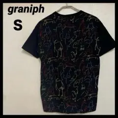 グラニフ　Tシャツ　黒　ビューティフルシャドー　刺繍　カラフル