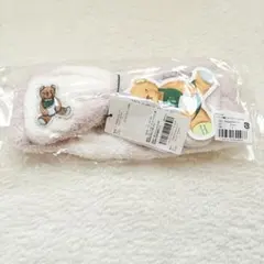 【新品未使用】スターバックス　ジェラートピケ　パウダーベア刺繍ボーダーヘアバンド