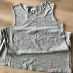 UNIQLO グレーノースリーブニットワンピース Lサイズ