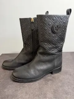 TORY BURCH キルティング レザー ブーツ ブラックのサムネイル