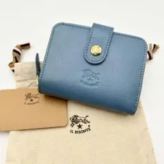 新品未使用 イルビゾンテ IL BISONTE 二つ折り財布 限定 ブルー