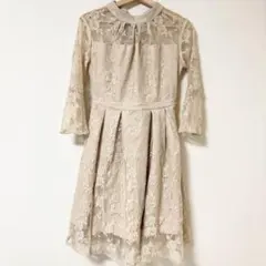 【美品】DoulaDoula ワンピース　レース　ベージュ　結婚式　同窓会　春服