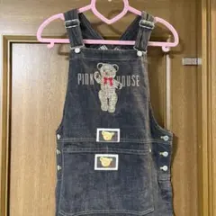 ワンダフルワールド デニム ワンピース ジャンパースカート くま