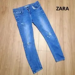 ZARA ザラ スキニーデニム クラッシュ加工 ストレッチ