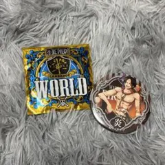 ONE PIECE ワンピース 輩缶バッジ WORLD エース