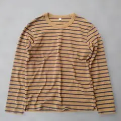 OLD UNIQLO ボーダー ロンT y2k ブラウン／ネイビー　XＳ