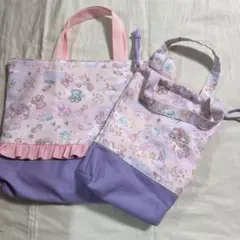 ハンドメイド レッスンバッグ 上履き入れ ファンシー ユニコーン 入園入学セット
